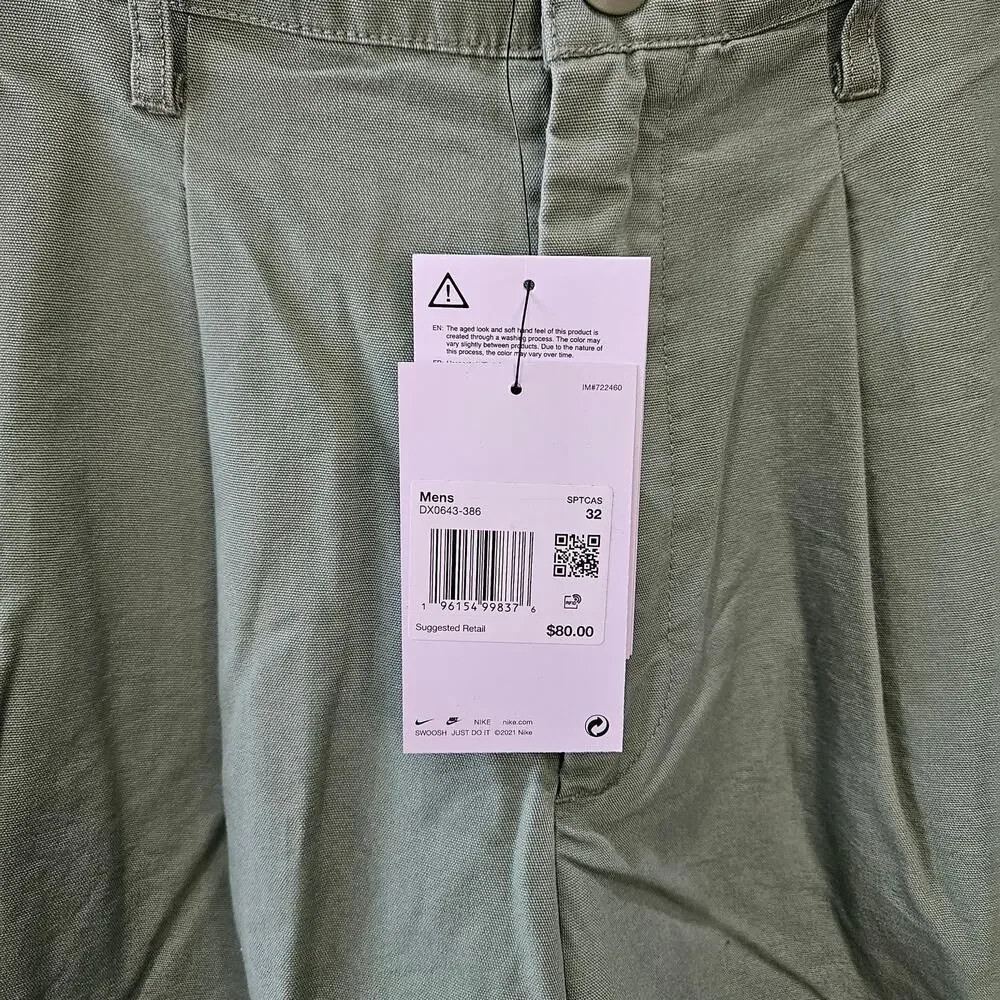Nike Men's Golf Chino Green Shorts Size 32 DX0643-386